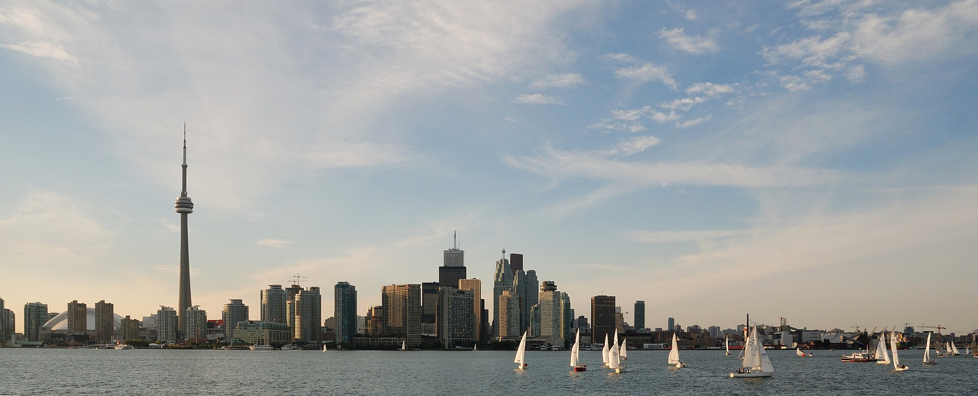 Toronto harbour and the downtown skyline from the water